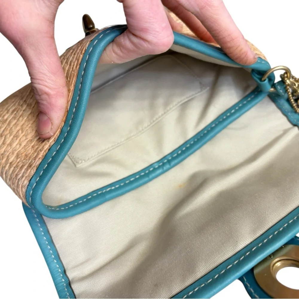 Coach vintage y2k legacy wicker canvas leather Turnlock wristlet rare